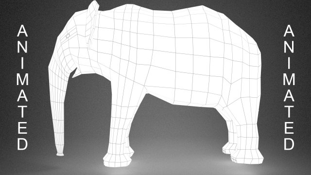 elephant - base model with skeleton Modello 3D .c4d .max .obj .3ds .fbx .stl .blend 