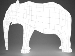 elephant - base model with skeleton 3D Model