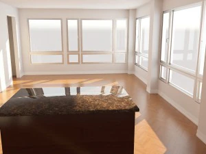 base interior - living-dining room 3D Model