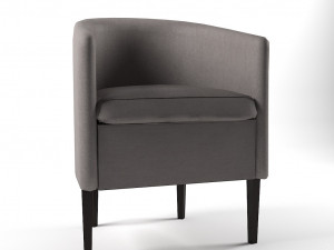 armchair - fabric-wood materials 3D Model