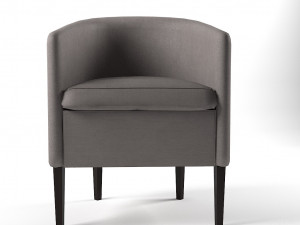 armchair - fabric-wood materials 3D मॉडल