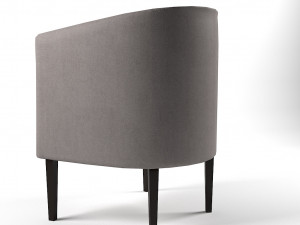 armchair - fabric-wood materials 3D मॉडल