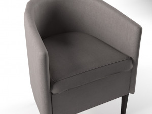 armchair - fabric-wood materials 3D मॉडल
