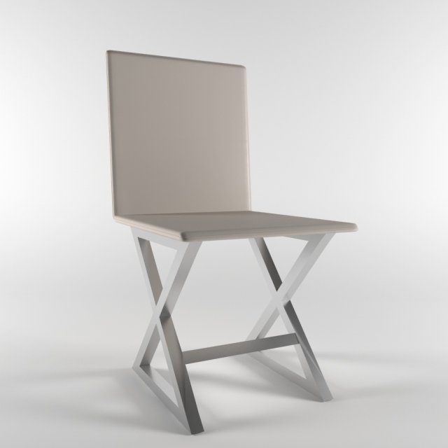 chair modern for kitchen-dining room - steel-leather materials Modelo 3D .c4d .max .obj .3ds .fbx .stl .blend 