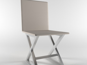 chair modern for kitchen-dining room - steel-leather materials 3D Model