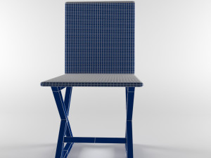 chair modern for kitchen-dining room - steel-leather materials Modelo 3D