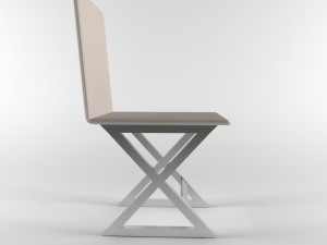 chair modern for kitchen-dining room - steel-leather materials Modelo 3D