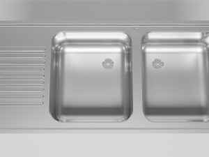kitchen sink - steel materials 3D Модель