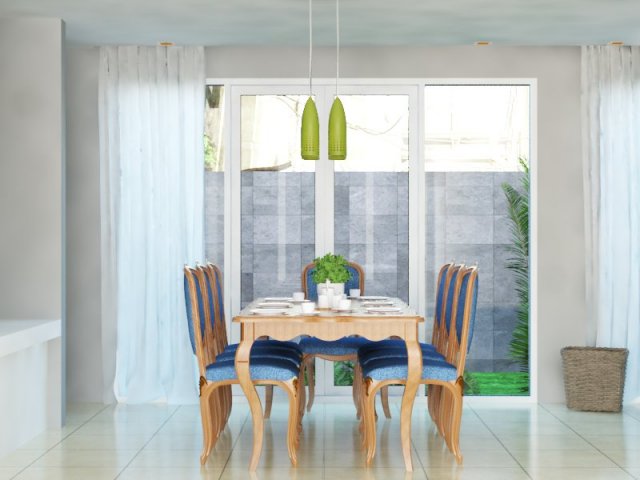 dining table and dining room Modelo 3D .c4d .max .obj .3ds .fbx .stl .blend 