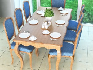 dining table and dining room Modelo 3D