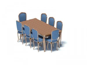 dining table and dining room 3D Model