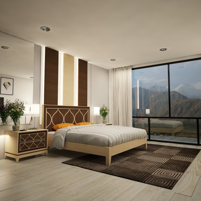 bedroom modern design 2019 3D Model .c4d .max .obj .3ds .fbx .stl .blend 