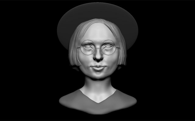 the girl in the hat 3D Модель .c4d .max .obj .3ds .fbx .stl .blend 