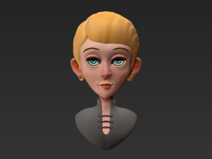 cartoon character girl 3D Model
