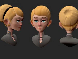 cartoon character girl 3D Model