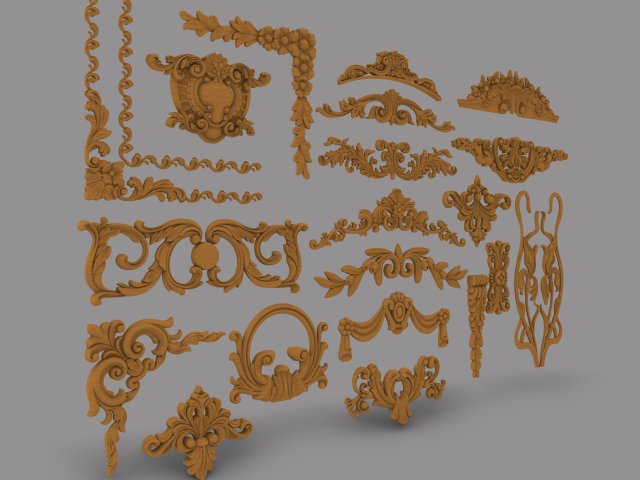 decor set 20 pcs 3D Model .c4d .max .obj .3ds .fbx .stl .blend 