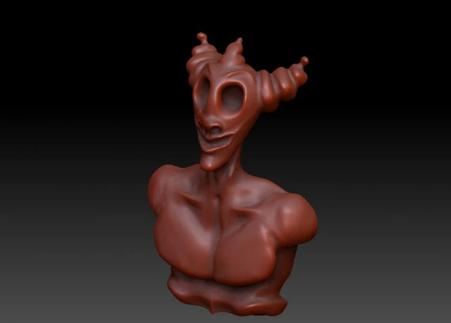 busto payaso Modelo 3D .c4d .max .obj .3ds .fbx .stl .blend 