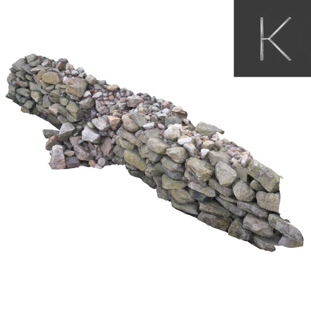 stone wall 3D Модель .c4d .max .obj .3ds .fbx .stl .blend 