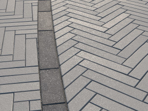 8K Large Area Pavement Herringbone Concrete 01 - 3 Variations CG Tekstury