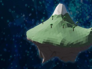 low poly floating island Model 3D