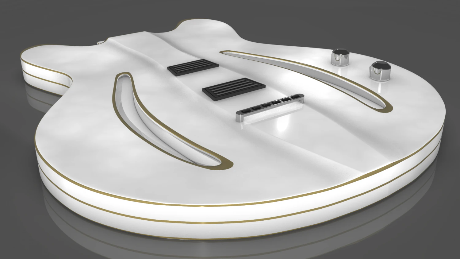 custom gibson guitar 3D Model .c4d .max .obj .3ds .fbx .stl .blend