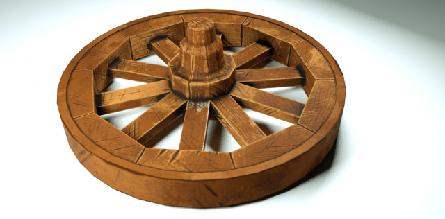 wagon wheel 3D Model .c4d .max .obj .3ds .fbx .stl .blend 