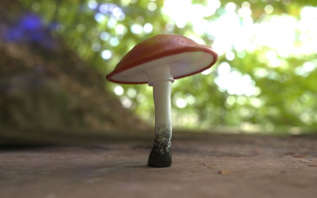 low poly mushroom 3D Model .c4d .max .obj .3ds .fbx .stl .blend 