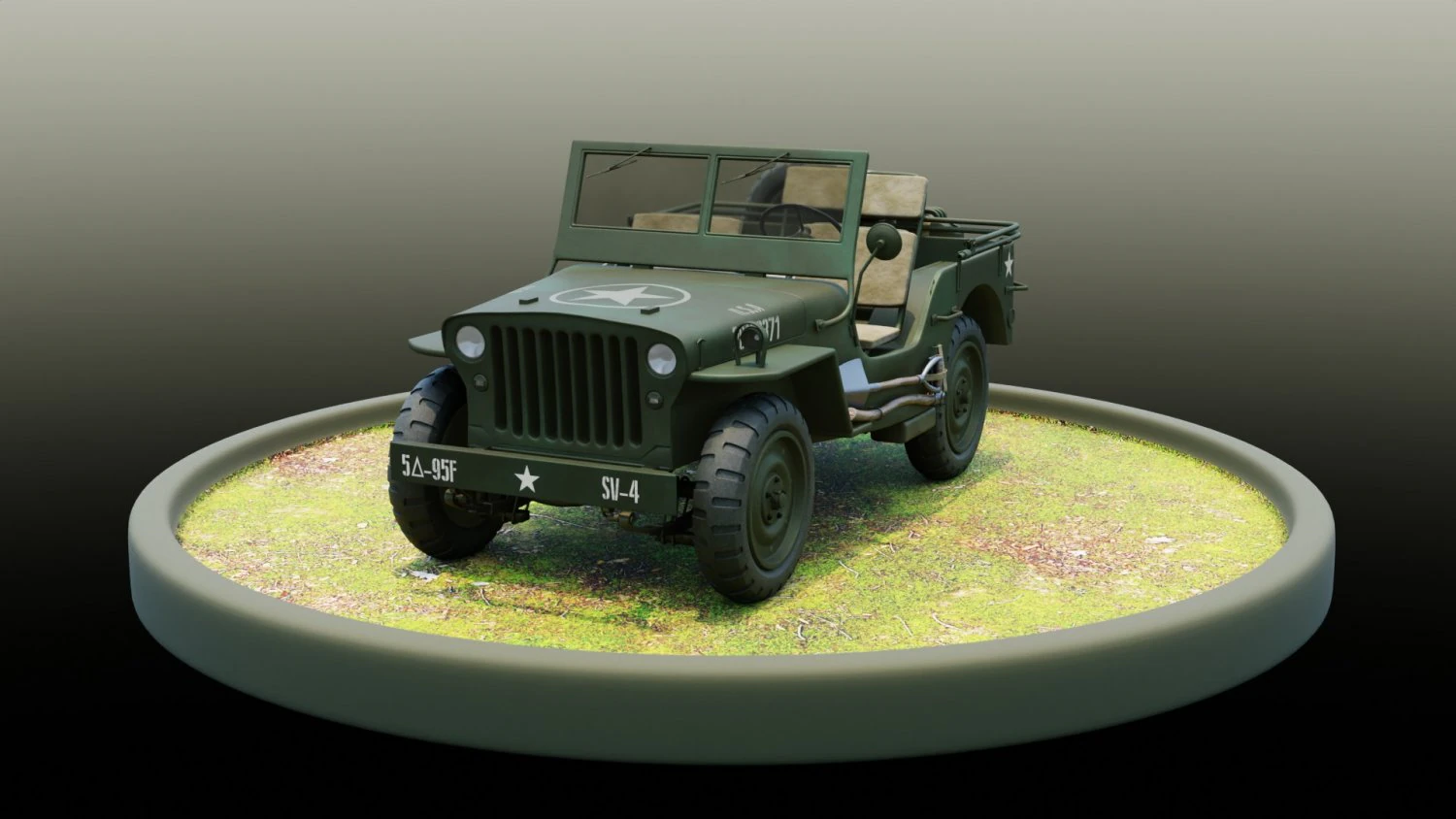 Jeep Willys MB 3D Model .c4d .max .obj .3ds .fbx .stl .blend 