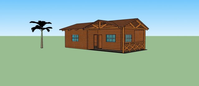 wooden house 3D Модель .c4d .max .obj .3ds .fbx .stl .blend 