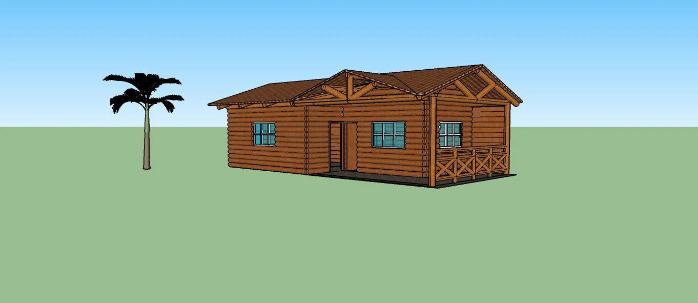 wooden house 3D Model .c4d .max .obj .3ds .fbx .stl .blend 
