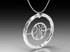 silver necklace honor 3D 모델