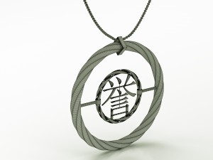 silver necklace honor 3D 모델