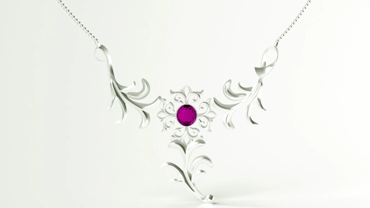 silver necklace 3D Model .c4d .max .obj .3ds .fbx .stl .blend 