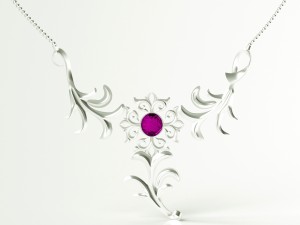 silver necklace 3D Model