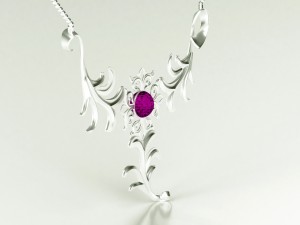 silver necklace Model 3D