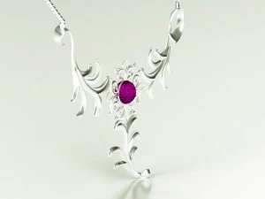 silver necklace 3D Model