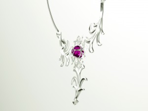 silver necklace Model 3D