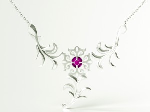 silver necklace Model 3D