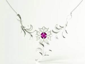 silver necklace 3D Model