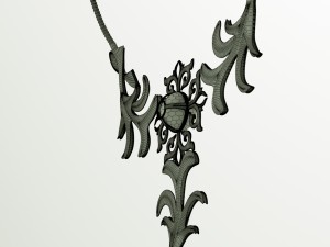 silver necklace Model 3D