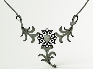 silver necklace Model 3D