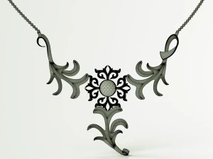 silver necklace 3D Model