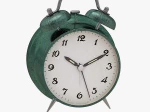 Green alarm clock 3D-Modell