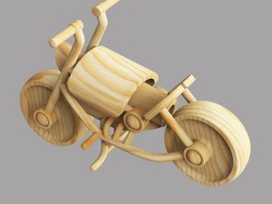 Wooden toy motorbike 3D Model