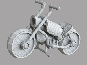 Wooden toy motorbike 3D Model