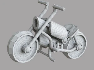 Wooden toy motorbike 3D Model
