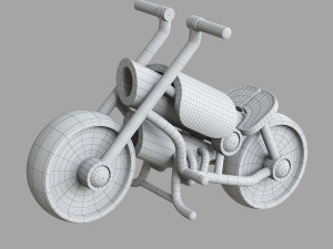 Wooden toy motorbike 3D Model