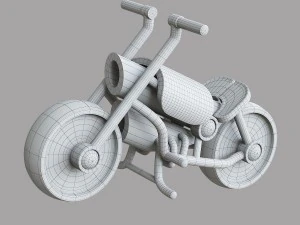 Wooden toy motorbike 3D Model