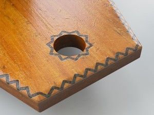 Wooden tray with jug and glasses Modello 3D