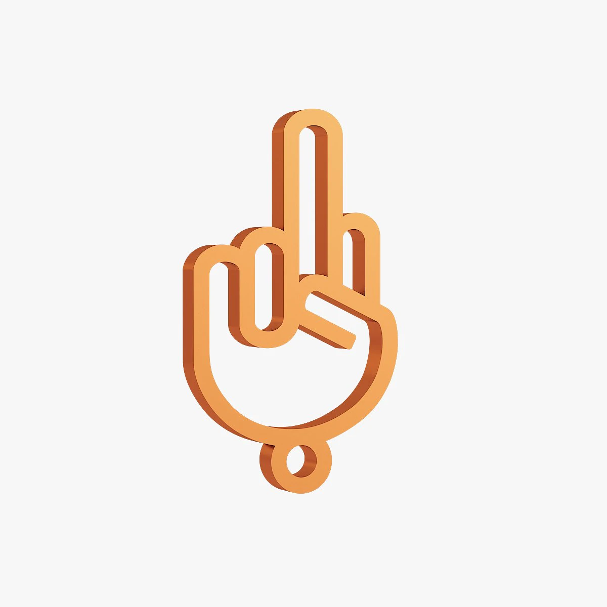 fuck symbol keychain 3D Print Model .c4d .max .obj .3ds .fbx .stl .blend